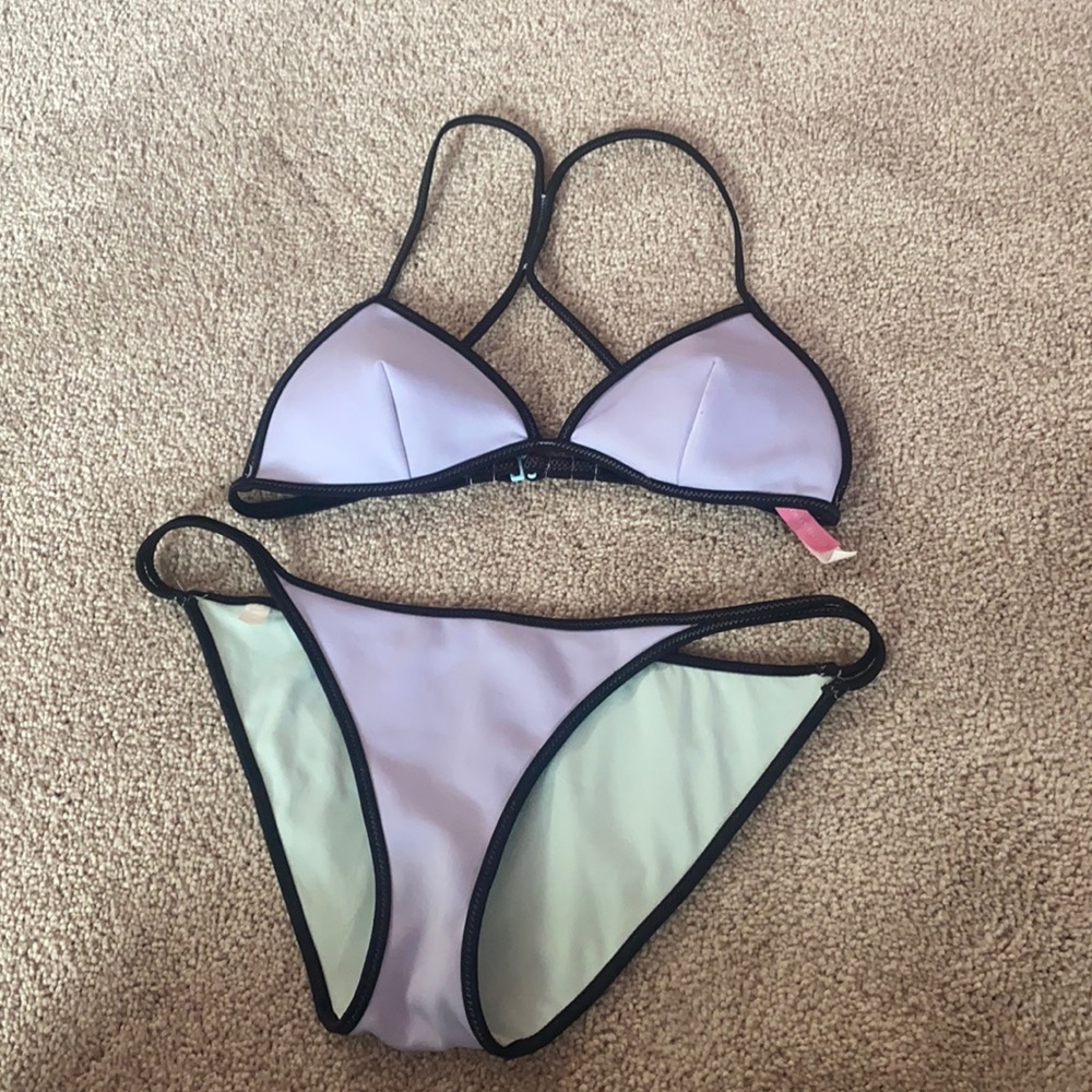 Victoria’s Secret pink purple triangle bathing suit